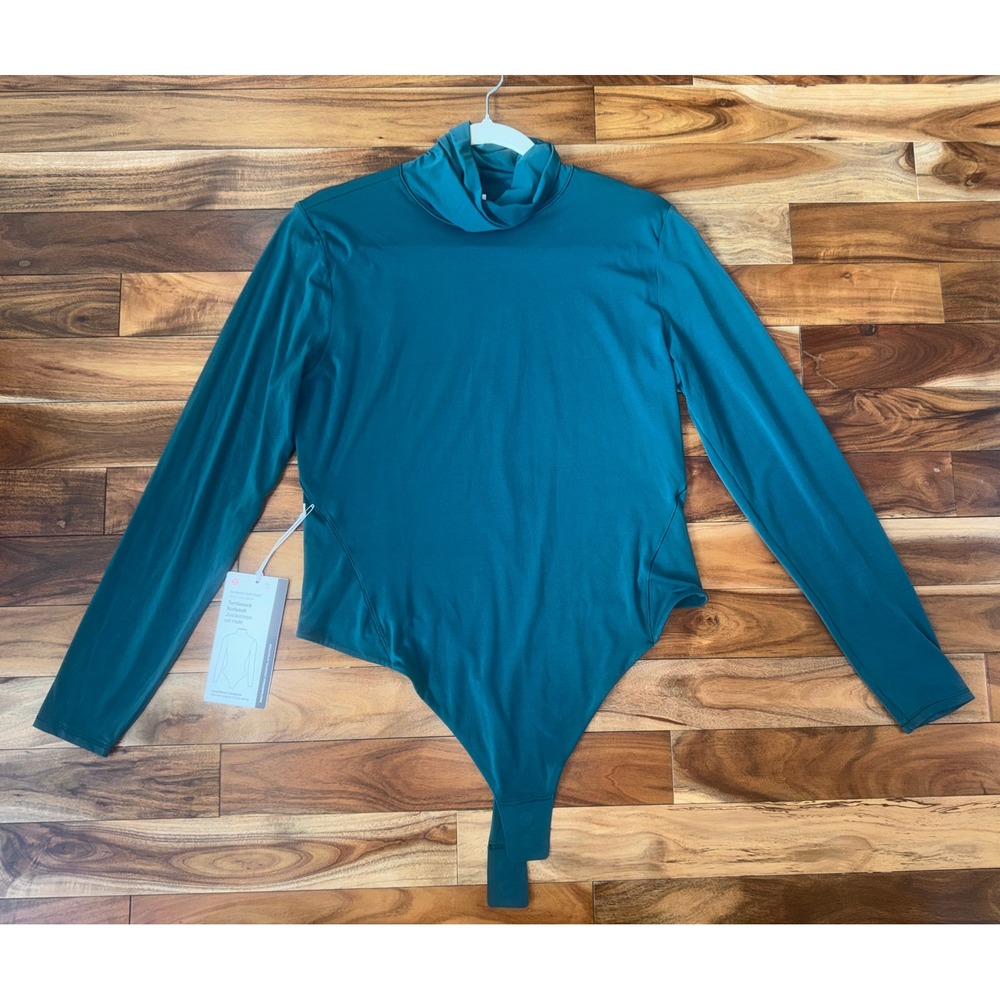 Lululemon Nulu Turtleneck Bodysuit Storm Teal Long Sleeve XL NWT